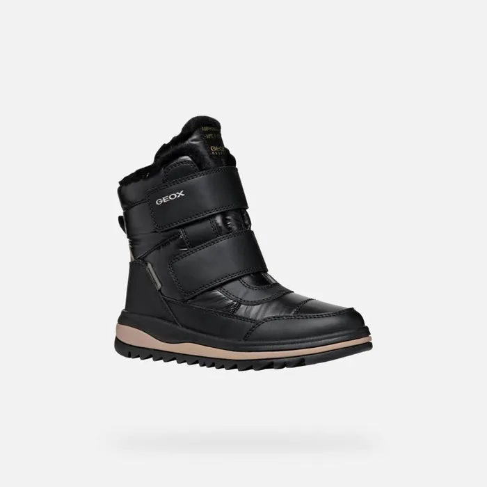 Kids Geox Ankle Boots ADELHIDE ABX GIRL Black Mid Calf Boots Black
