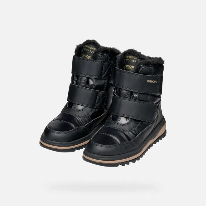 Kids Geox Ankle Boots ADELHIDE ABX GIRL Black Mid Calf Boots Black