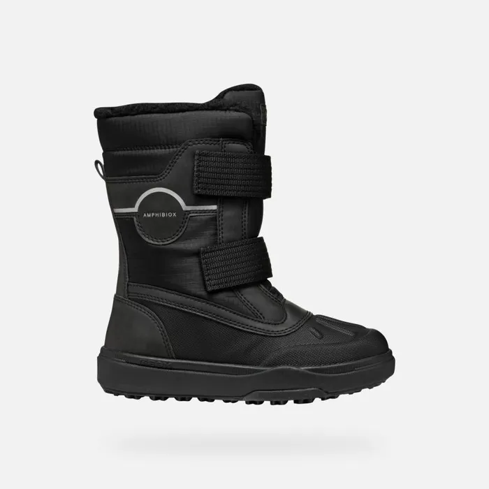 Kids Geox Ankle Boots BUNSHEE PG ABX JUNIOR Black Mid Calf Boots Black