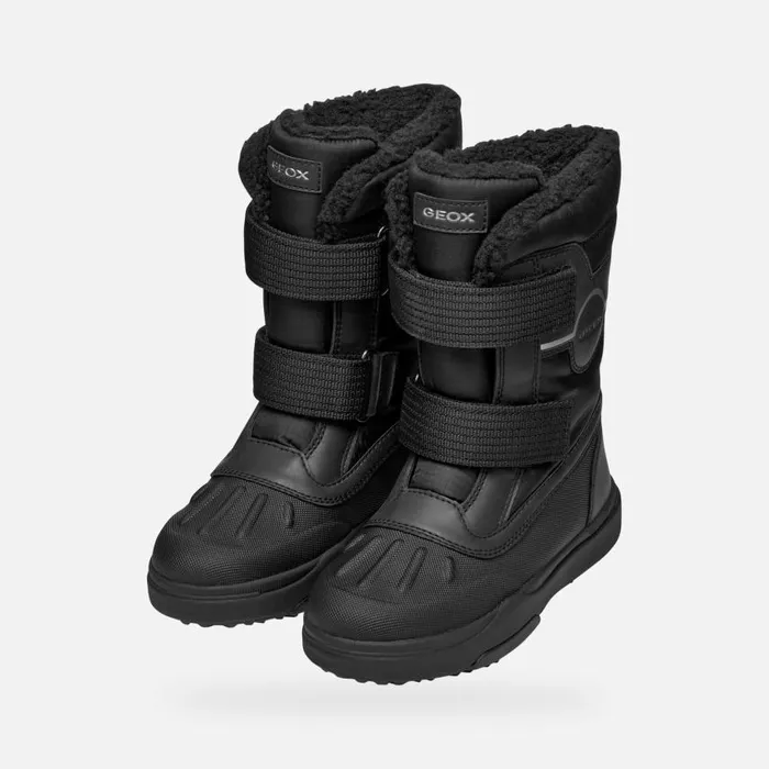 Kids Geox Ankle Boots BUNSHEE PG ABX JUNIOR Black Mid Calf Boots Black
