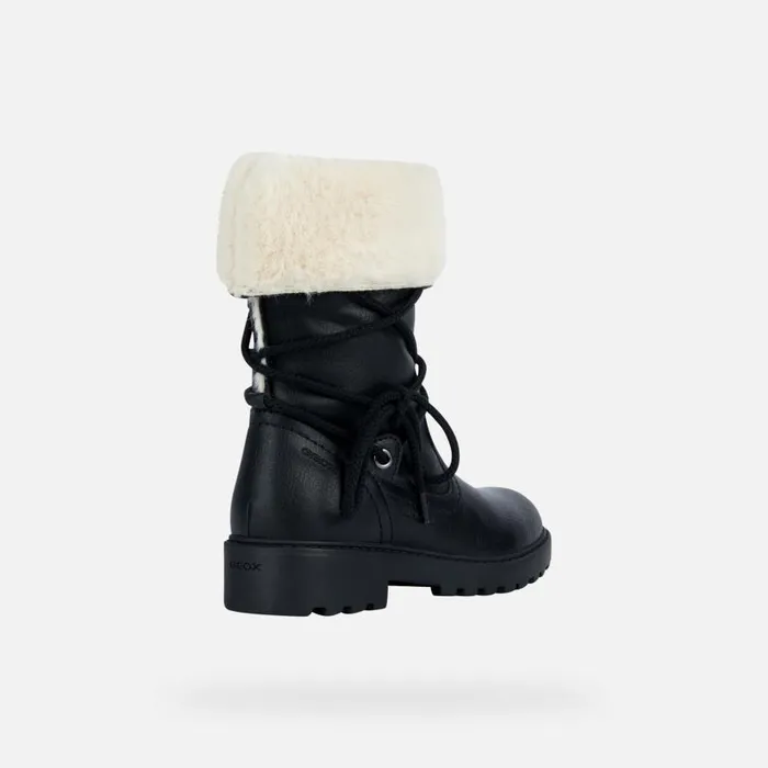 Kids Geox Ankle Boots CASEY B ABX Waterproof Boots Black Junior Girl FW Black