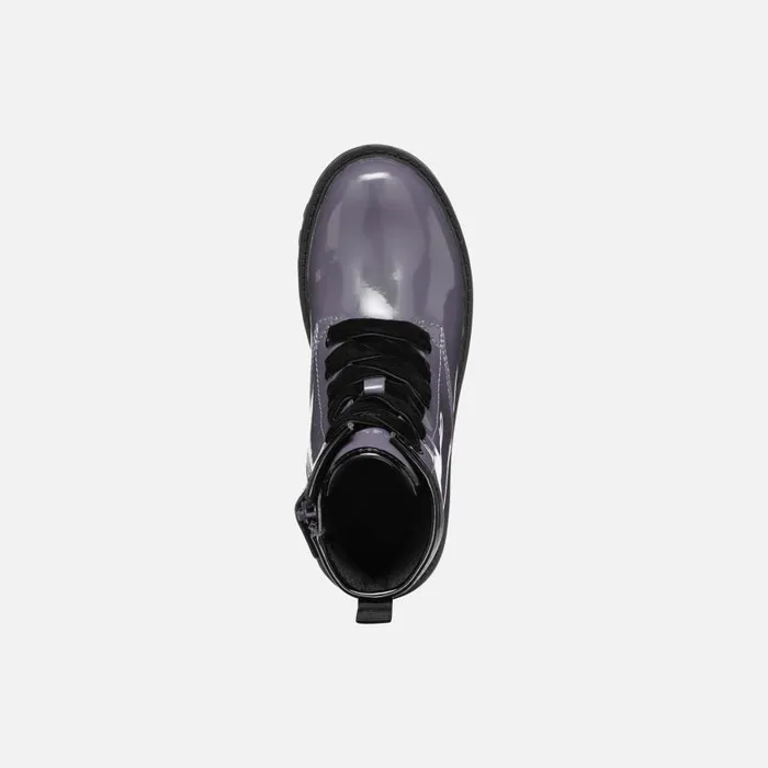 Kids Geox Ankle Boots CASEY GIRL Dark Purple Combat Boots Dark Purple