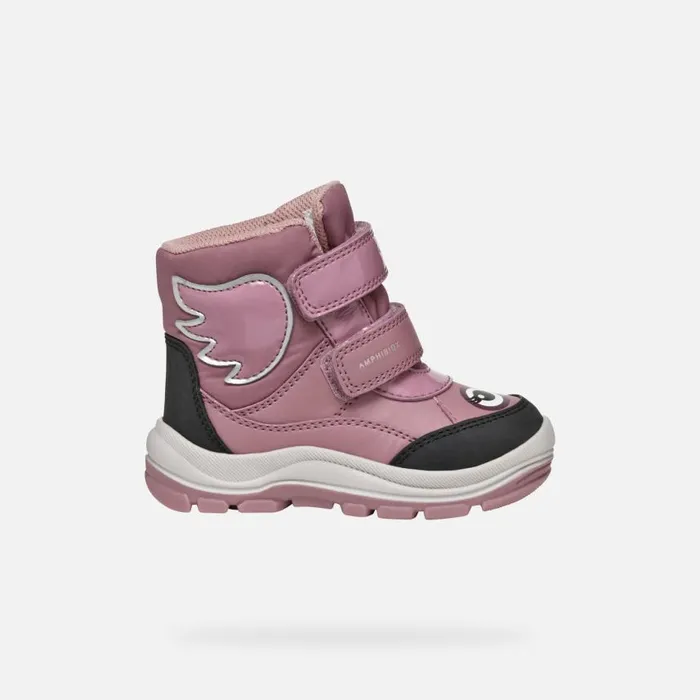 Kids Geox Ankle Boots FLANFIL ABX TODDLER GIRL Dark Pink Waterproof Boots Dark Pink