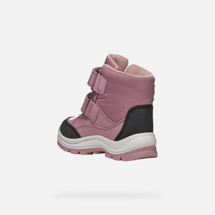 Kids Geox Ankle Boots FLANFIL ABX TODDLER GIRL Dark Pink Waterproof Boots Dark Pink