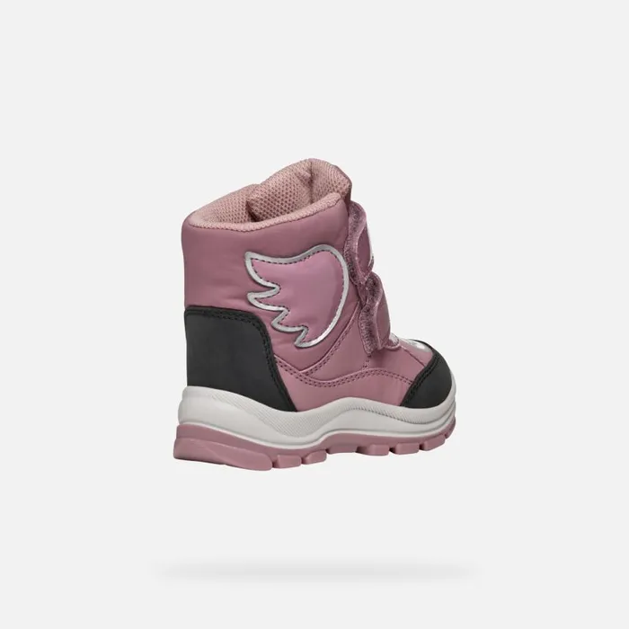 Kids Geox Ankle Boots FLANFIL ABX TODDLER GIRL Dark Pink Waterproof Boots Dark Pink