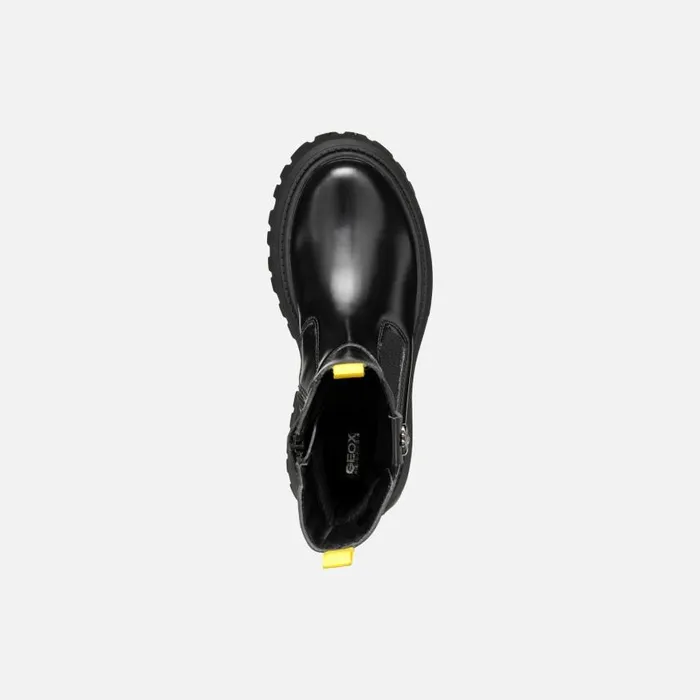 Kids Geox Ankle Boots MAQUINNENS GIRL Black Biker Ankle Boots Black