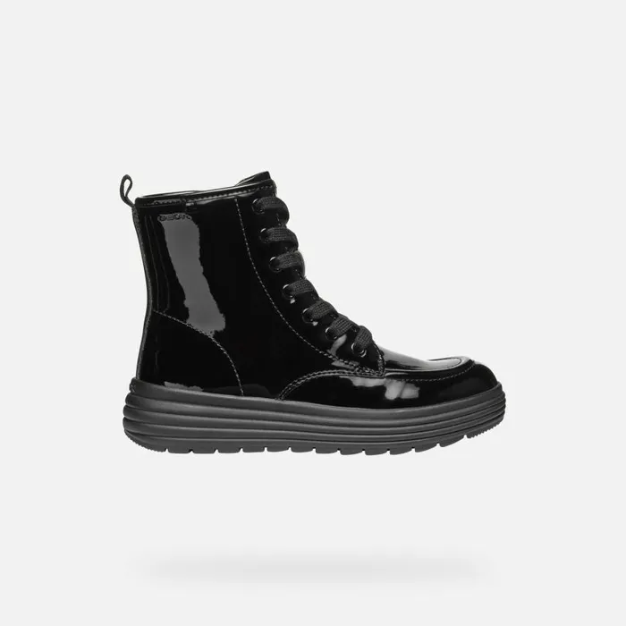 Kids Geox Ankle Boots PHAOLAE GIRL Black Ankle Boots With Laces Black