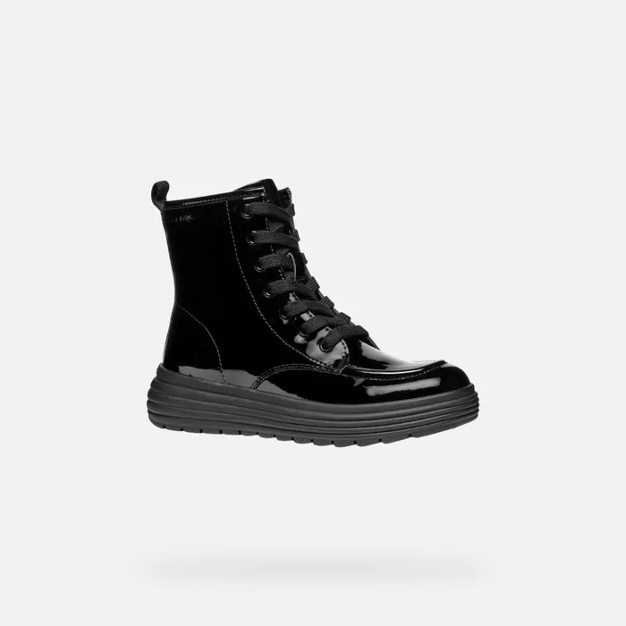 Kids Geox Ankle Boots PHAOLAE GIRL Black Ankle Boots With Laces Black