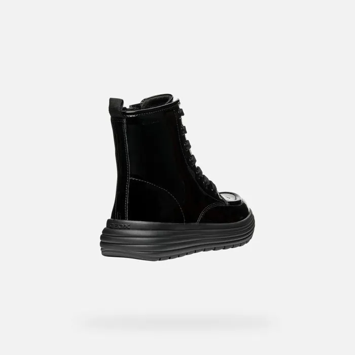 Kids Geox Ankle Boots PHAOLAE GIRL Black Ankle Boots With Laces Black