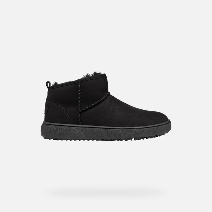 Kids Geox Ankle Boots THELEVEN GIRL Black Mid Calf Boots Black