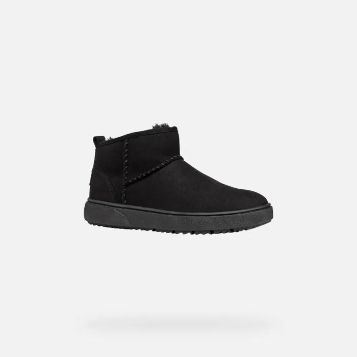 Kids Geox Ankle Boots THELEVEN GIRL Black Mid Calf Boots Black
