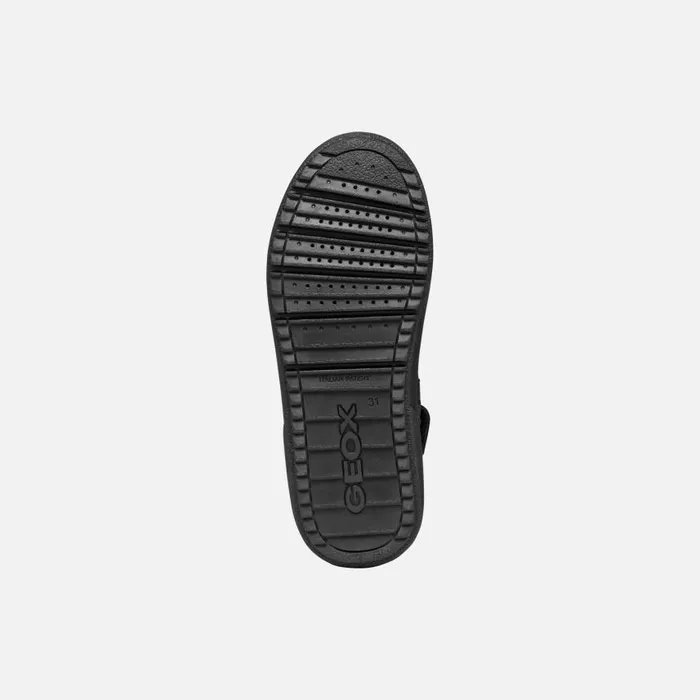 Kids Geox Ankle Boots THELEVEN GIRL Black Mid Calf Boots Black