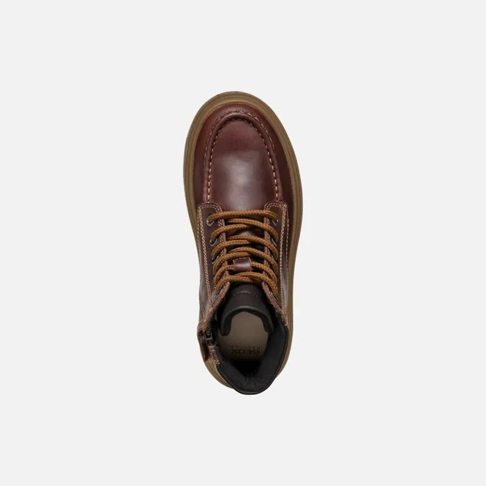 Kids Geox Boots KIDDARTAH BOY Coffee Mid Calf Boots Coffee