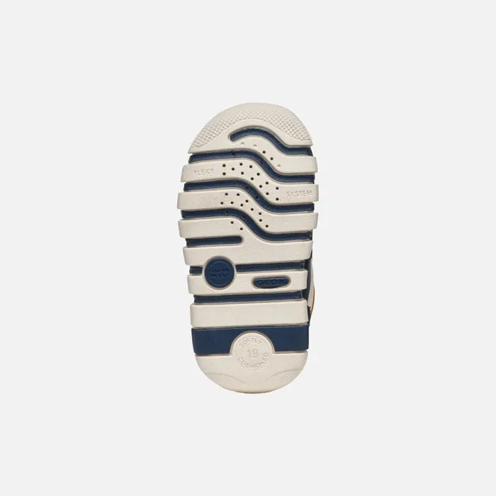 Kids Geox First Steps IUPIDOO BABY NavyCurry Sneakers With Straps Navycurry