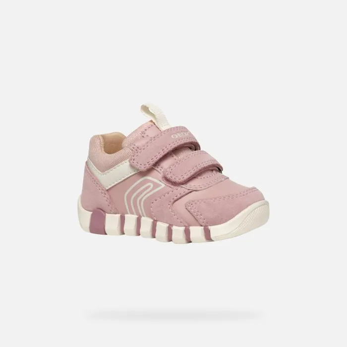 Kids Geox First Steps IUPIDOO BABY Old RoseIvory Sneakers With Straps Old Roseivory