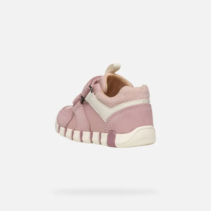 Kids Geox First Steps IUPIDOO BABY Old RoseIvory Sneakers With Straps Old Roseivory