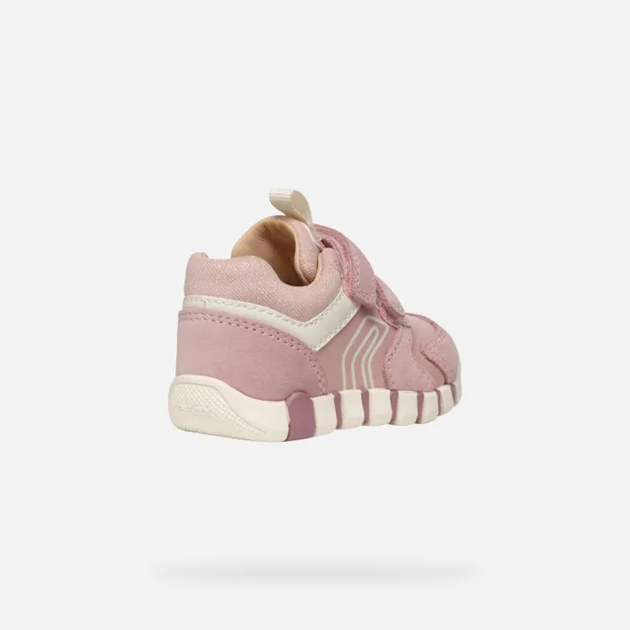 Kids Geox First Steps IUPIDOO BABY Old RoseIvory Sneakers With Straps Old Roseivory