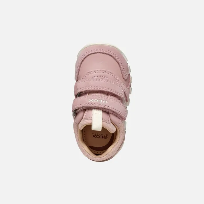Kids Geox First Steps IUPIDOO BABY Old RoseIvory Sneakers With Straps Old Roseivory