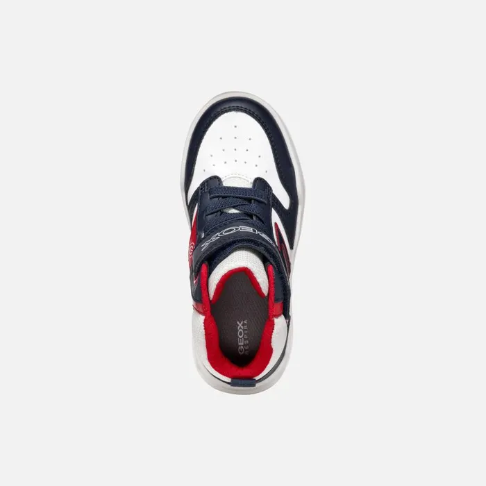 Kids Geox Sneakers BUZZERLIGHT BOY NavyWhite High Top Sneakers Navywhite