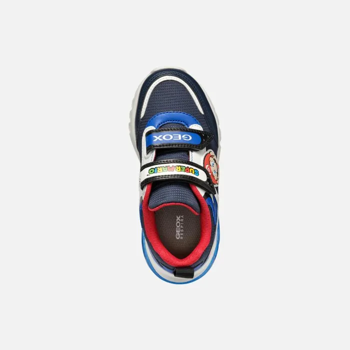 Kids Geox Sneakers CIBERDRON JUNIOR NavyRoyal Nintendo 8211 Supermario Navyroyal