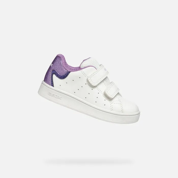 Kids Geox Sneakers ECLYPER BABY WhiteLavender Low Top Sneakers Whitelavender