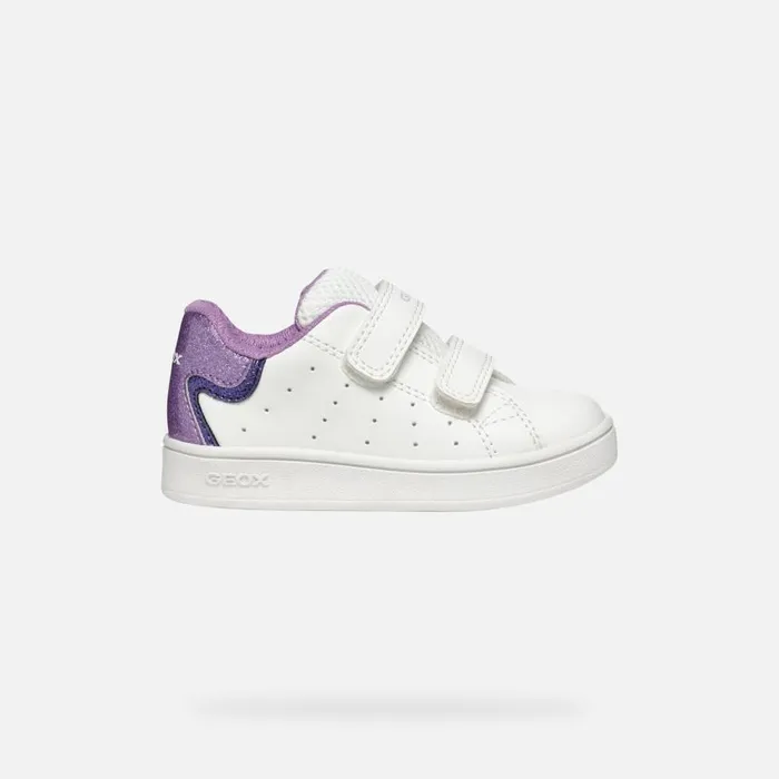 Kids Geox Sneakers ECLYPER BABY WhiteLavender Low Top Sneakers Whitelavender