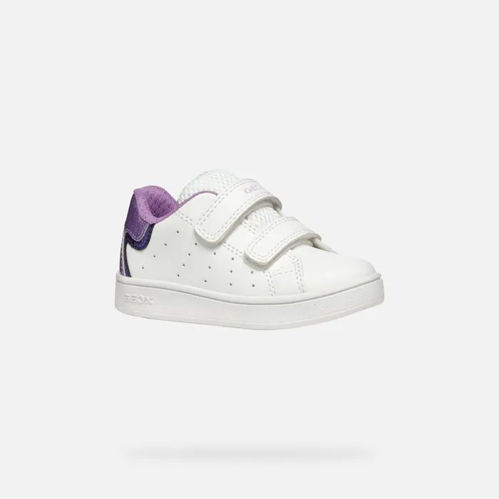 Kids Geox Sneakers ECLYPER BABY WhiteLavender Low Top Sneakers Whitelavender
