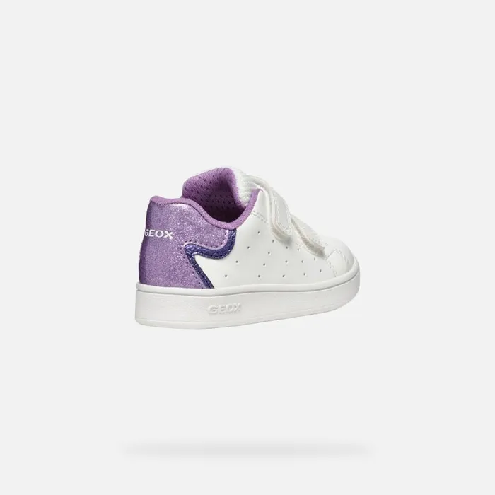 Kids Geox Sneakers ECLYPER BABY WhiteLavender Low Top Sneakers Whitelavender