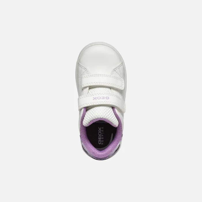 Kids Geox Sneakers ECLYPER BABY WhiteLavender Low Top Sneakers Whitelavender