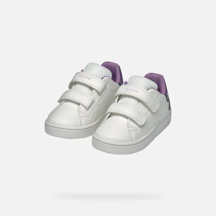Kids Geox Sneakers ECLYPER BABY WhiteLavender Low Top Sneakers Whitelavender