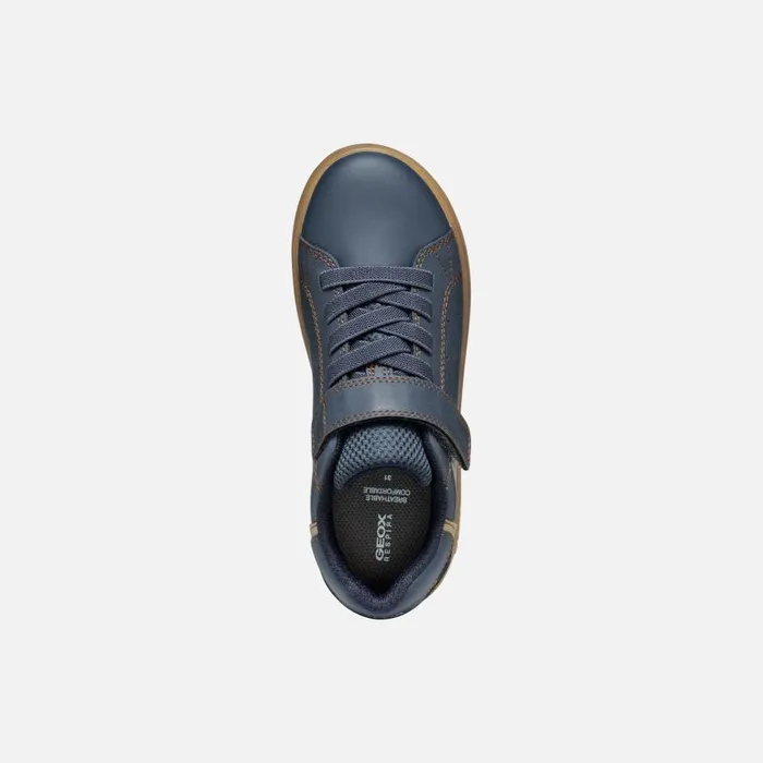 Kids Geox Sneakers ECLYPER BOY NavyBeige Low Top Sneakers Navybeige