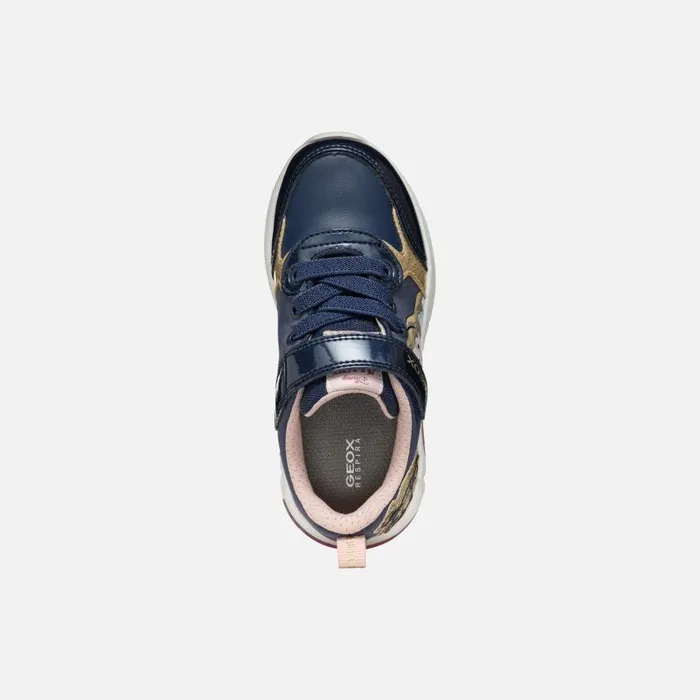 Kids Geox Sneakers FADINLIGHT JUNIOR Dark NavyPlatinum Alice 8211 Disney Dark Navyplatinum