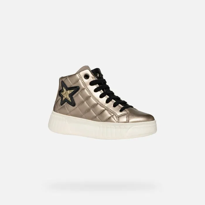 Kids Geox Sneakers MIKIROSHI GIRL PlatinumBlack High Top Sneakers Platinumblack
