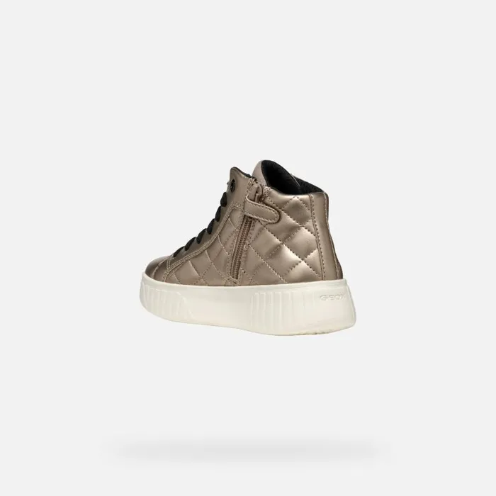 Kids Geox Sneakers MIKIROSHI GIRL PlatinumBlack High Top Sneakers Platinumblack