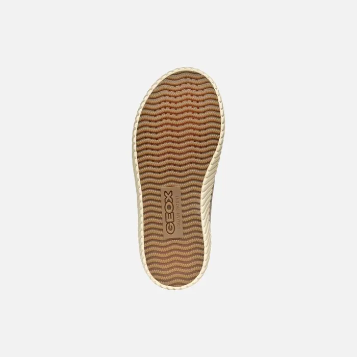 Kids Geox Sneakers MIRROLESS GIRL Dark Beige High Top Sneakers Dark Beige