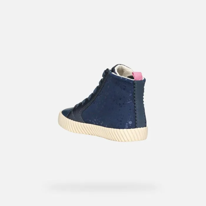 Kids Geox Sneakers MIRROLESS GIRL Navy High Top Sneakers Navy