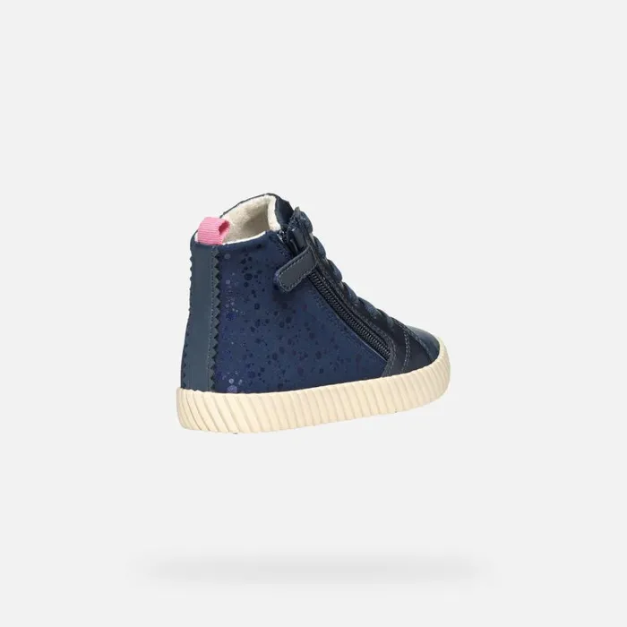 Kids Geox Sneakers MIRROLESS GIRL Navy High Top Sneakers Navy