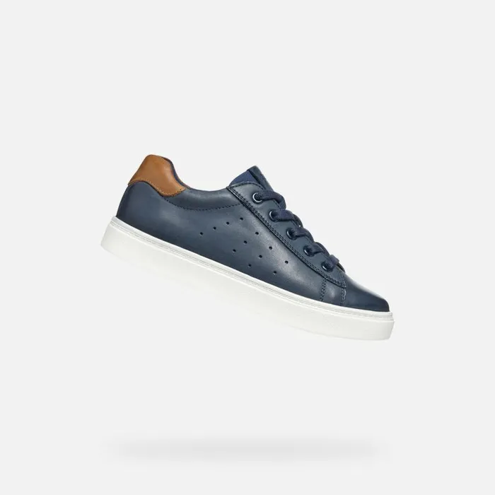 Kids Geox Sneakers NASHIK Kids039s Navy Low Top Sneakers Geox Navybrown