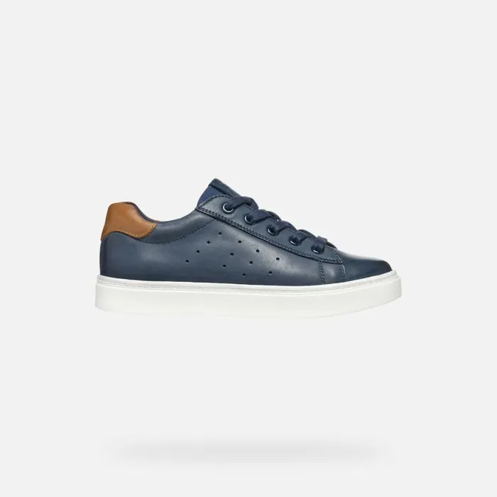 Kids Geox Sneakers NASHIK Kids039s Navy Low Top Sneakers Geox Navybrown