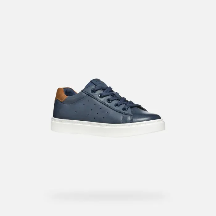 Kids Geox Sneakers NASHIK Kids039s Navy Low Top Sneakers Geox Navybrown