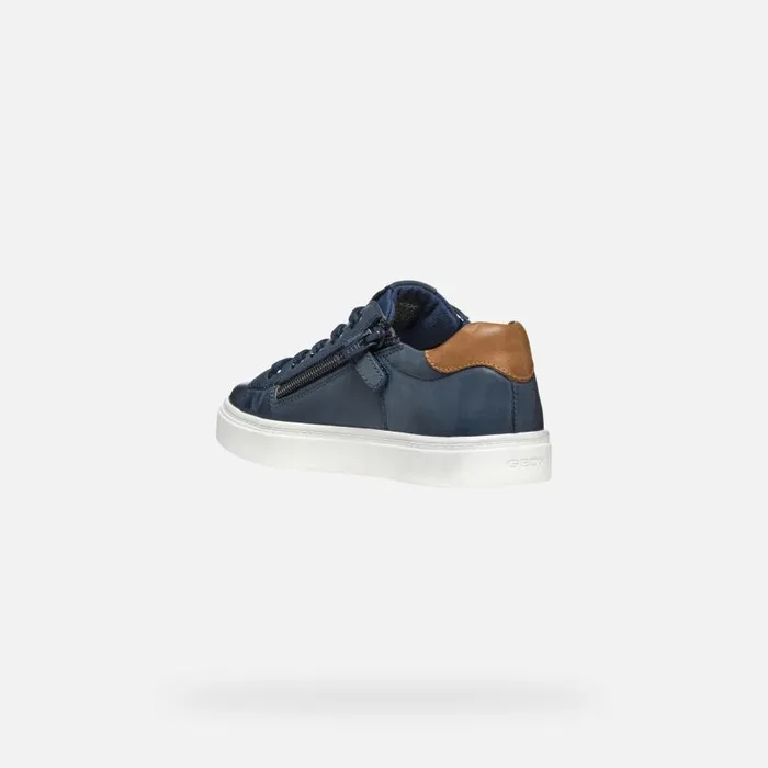 Kids Geox Sneakers NASHIK Kids039s Navy Low Top Sneakers Geox Navybrown
