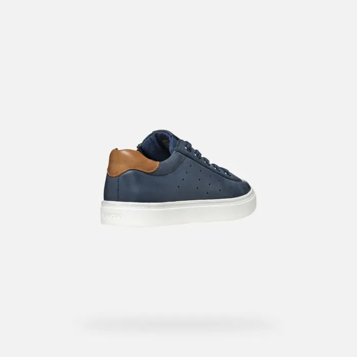 Kids Geox Sneakers NASHIK Kids039s Navy Low Top Sneakers Geox Navybrown
