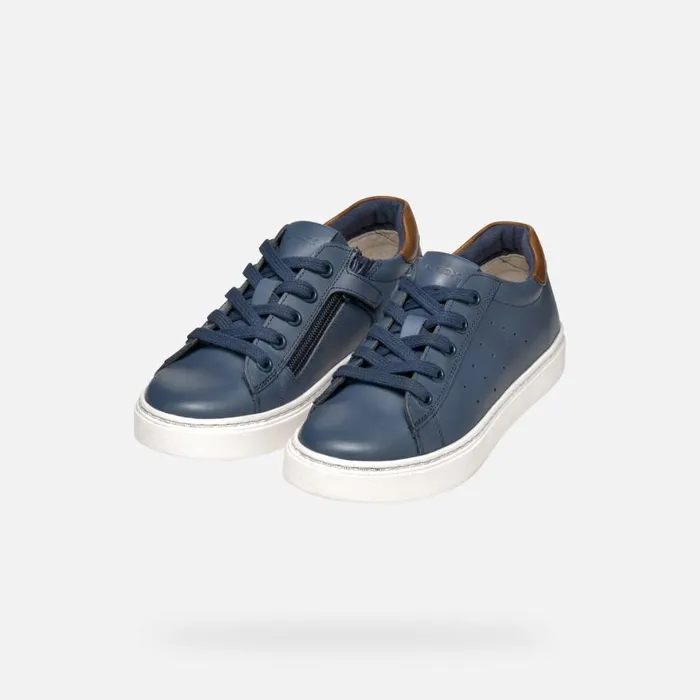 Kids Geox Sneakers NASHIK Kids039s Navy Low Top Sneakers Geox Navybrown