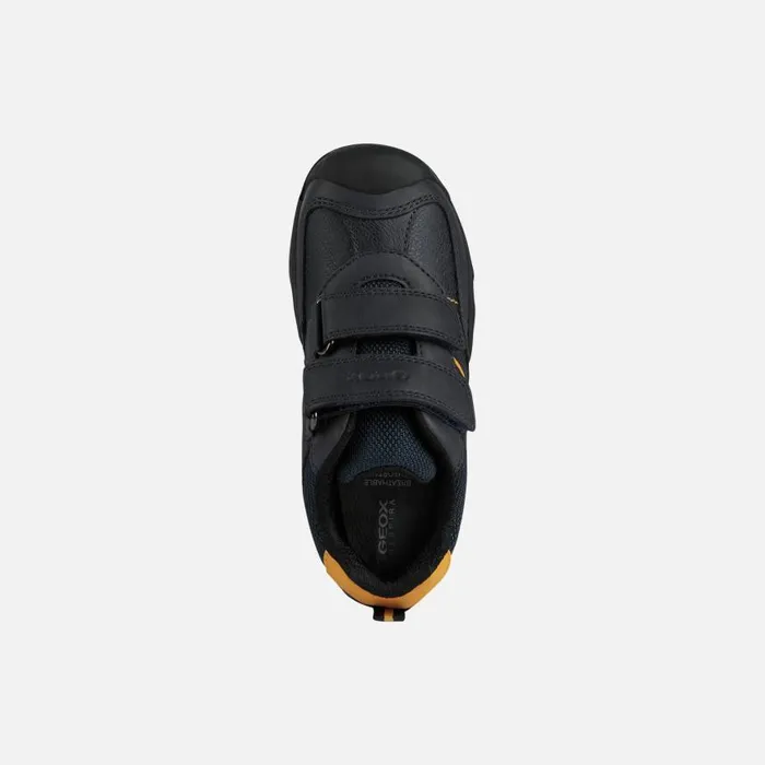 Kids Geox Sneakers NEW SAVAGE A Velcro Shoes Navy Junior Boy Geox Navyochreyellow