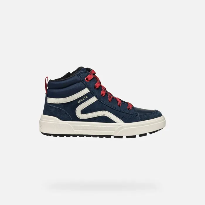 Kids Geox Sneakers WEEMBLE BOY NavyRed High Top Sneakers Navyred