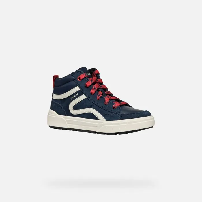 Kids Geox Sneakers WEEMBLE BOY NavyRed High Top Sneakers Navyred