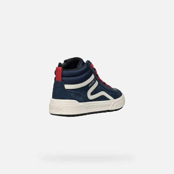 Kids Geox Sneakers WEEMBLE BOY NavyRed High Top Sneakers Navyred
