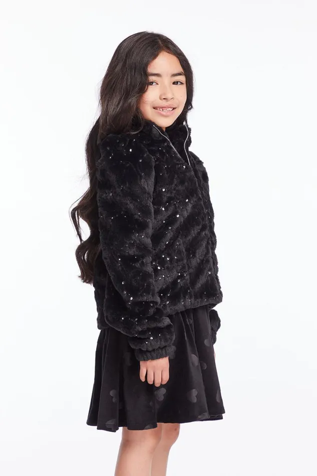 Kids Girls Chaser Brand Girls Licorice Puff Sleeve Jacket