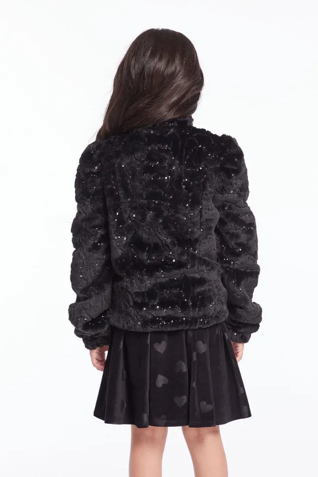 Kids Girls Chaser Brand Girls Licorice Puff Sleeve Jacket