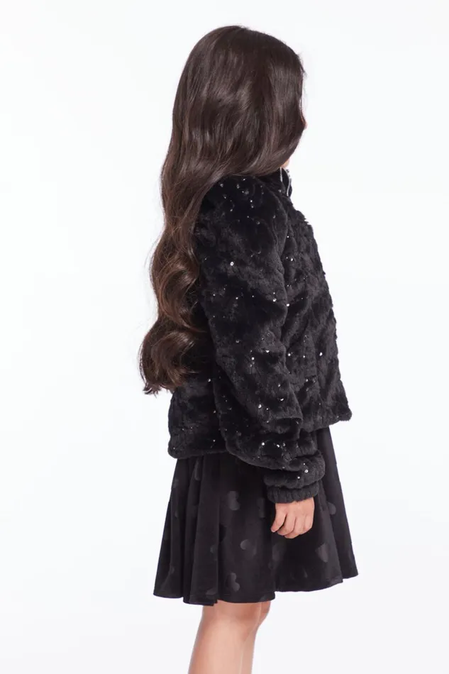Kids Girls Chaser Brand Girls Licorice Puff Sleeve Jacket